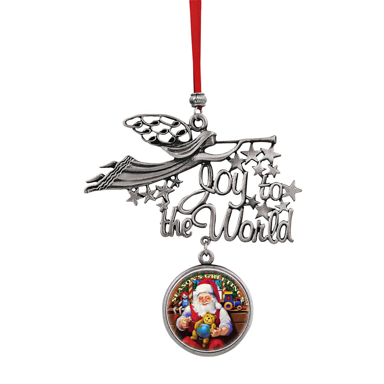 Joy to the World Santa Season&#x27;s Greetings JFK Half Dollar Ornament